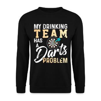 Darts Dart Dartboard Bullseye Dart Arrow Gift - Unisex Sweatshirt - black - Front - Alina (178cm) & Michal (187cm)