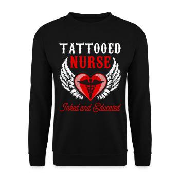 Krankenschwester Krankenhaus Pflegekraft Geschenk - Unisex Pullover - Schwarz - Vorne - Alina (178cm) & Michal (187cm)