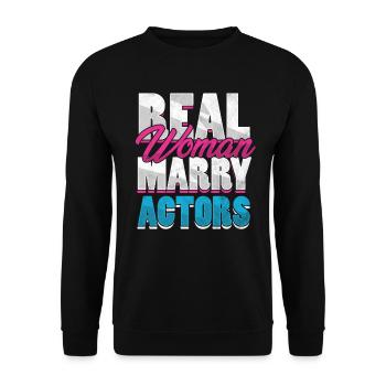 Real Woman Marry Acteur Acteurs Épouse Actrice - Sweat-shirt Unisexe - noir - Devant - Alina (178cm) & Michal (187cm)