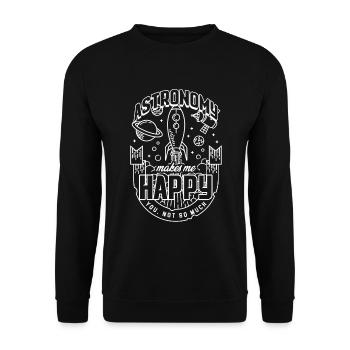 L'astronomie me rend heureux J'aime ma planète Espace - Sweat-shirt Unisexe - noir - Devant - Alina (178cm) & Michal (187cm)