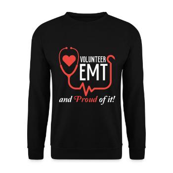 Freiwilliger Rettungsassistent für Rettungssanitäter bei EMT EMS - Unisex Pullover - Schwarz - Vorne - Alina (178cm) & Michal (187cm)