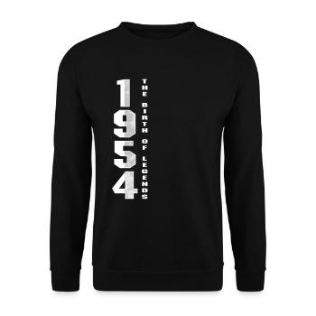 The Birth Of Legends 1954 66 th Birthday Gift - Unisex Sweatshirt - black - Front - Alina (178cm) & Michal (187cm)