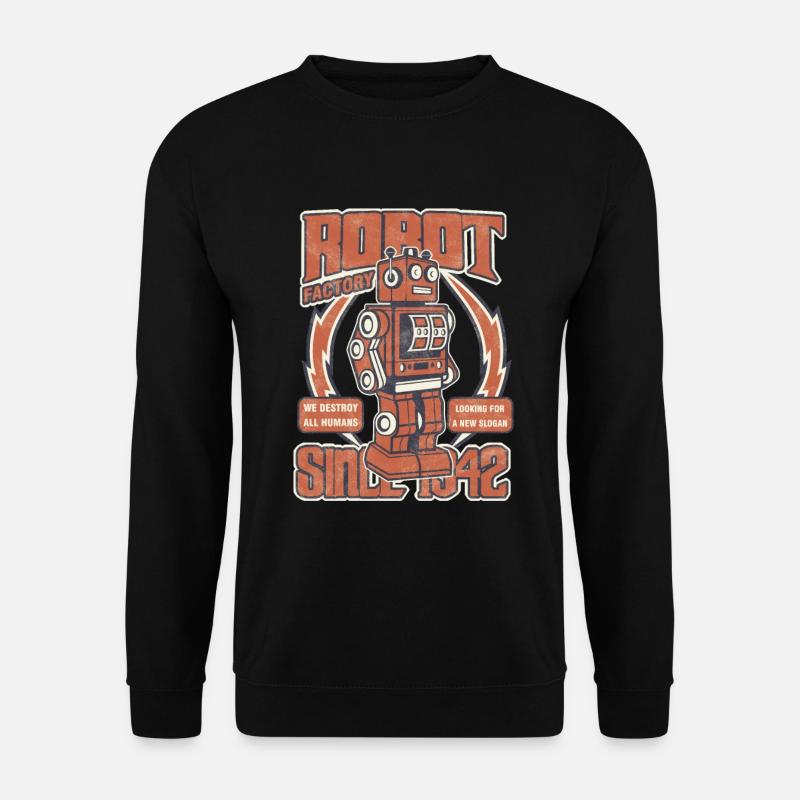 Roboterfabrik Roboter Technologie Geschenk - Unisex Pullover - Schwarz