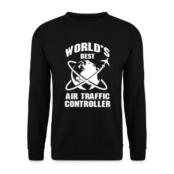 Worlds Best Traffic Controller Aircraft Flyer Gift - Sweat-shirt Unisexe - noir - Devant - Alina (178cm) & Michal (187cm)