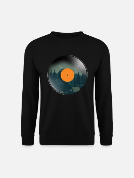 Vinyl Natur Camping Retro Phonograph Rekord - Unisex Pullover - Schwarz