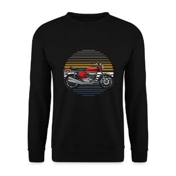 Motorcycle Retro Vintage Motocross Motorbike Gift - Unisex Sweatshirt - black - Front - Alina (178cm) & Michal (187cm)