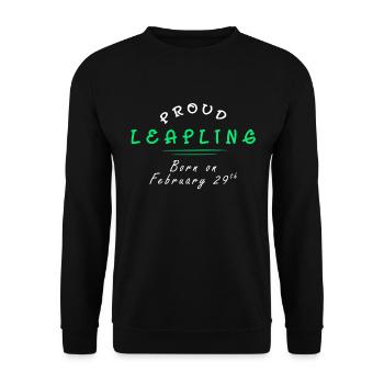 Proud Leapling Born On February 29 Birthday Gift - Unisex Sweatshirt - black - Front - Alina (178cm) & Michal (187cm)