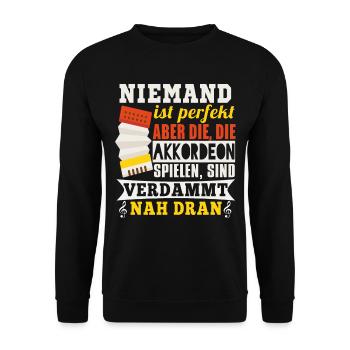 Die Die Akkordeon Spielen Sind Perfekt - Unisex Pullover - Schwarz - Vorne - Alina (178cm) & Michal (187cm)