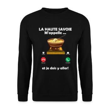 La haute savoie m'appelle et fondue savoyarde - Sweat-shirt Unisexe - noir - Devant - Alina (178cm) & Michal (187cm)