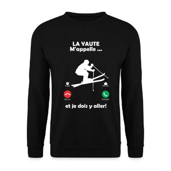 La yaute m'appelle humour haute-savoie - Sweat-shirt Unisexe - noir - Devant - Alina (178cm) & Michal (187cm)