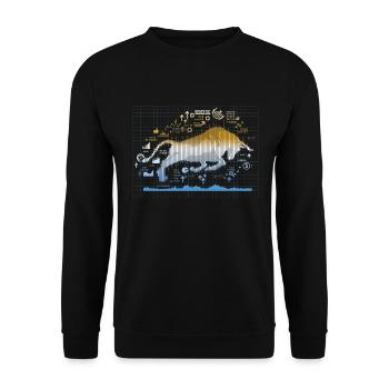 Bull Stock Market Trader Devisen Forex - Unisex Pullover - Schwarz - Vorne - Alina (178cm) & Michal (187cm)
