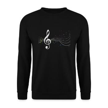 Colorful Music Notes Musician Musical Instrument - Unisex Sweatshirt - black - Front - Alina (178cm) & Michal (187cm)