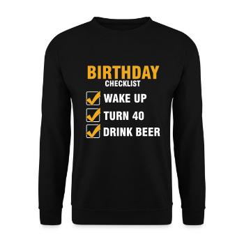 Funny Beer Lover Beer Drinker 40th Birthday - Unisex Sweatshirt - black - Front - Alina (178cm) & Michal (187cm)