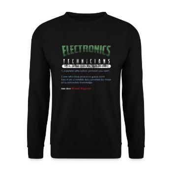 Electronics Technicians Technical Gift - Unisex Sweatshirt - black - Front - Alina (178cm) & Michal (187cm)