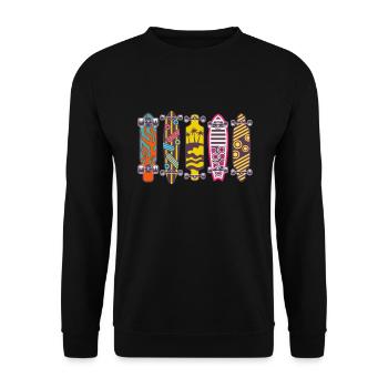 Skateboards Longboards Skater Skateboarding Geschenk - Unisex Pullover - Schwarz - Vorne - Alina (178cm) & Michal (187cm)