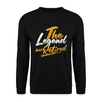 The Legend Has Retired Retirement Grandpa Gift - Unisex Sweatshirt - black - Front - Alina (178cm) & Michal (187cm)
