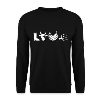 Love Farming Farmer Farm Tractor Agriculture - Unisex Sweatshirt - black - Front - Alina (178cm) & Michal (187cm)