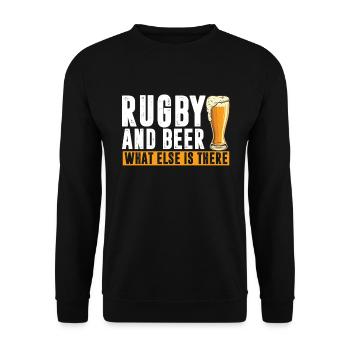 Cadeau d'équipe de rugby de joueur de rugby de rugby et de bière - Sweat-shirt Unisexe - noir - Devant - Alina (178cm) & Michal (187cm)