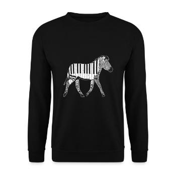 Zebra Piano Keyboards Piano Player Pianist - Unisex Sweatshirt - black - Front - Alina (178cm) & Michal (187cm)