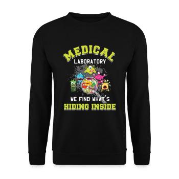 Laboratoire médical de laboratoire de tube à essai de médecine - Sweat-shirt Unisexe - noir - Devant - Alina (178cm) & Michal (187cm)