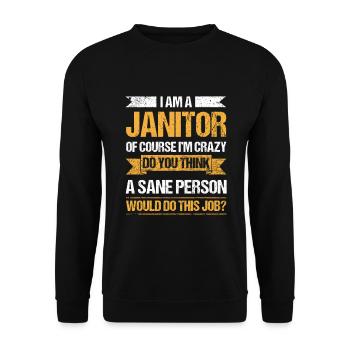 Cleaners Janitor Job Janitors Cleaning Service - Unisex Sweatshirt - black - Front - Alina (178cm) & Michal (187cm)