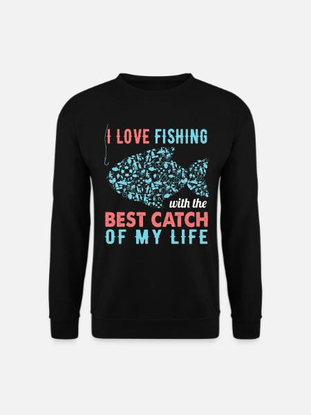 Fishing angler fishing fisherman fish fishing rod gift - Unisex Sweatshirt - black
