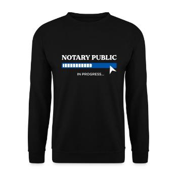 Notary Public in Progress Future Notary Lawyer - Unisex Sweatshirt - black - Front - Alina (178cm) & Michal (187cm)