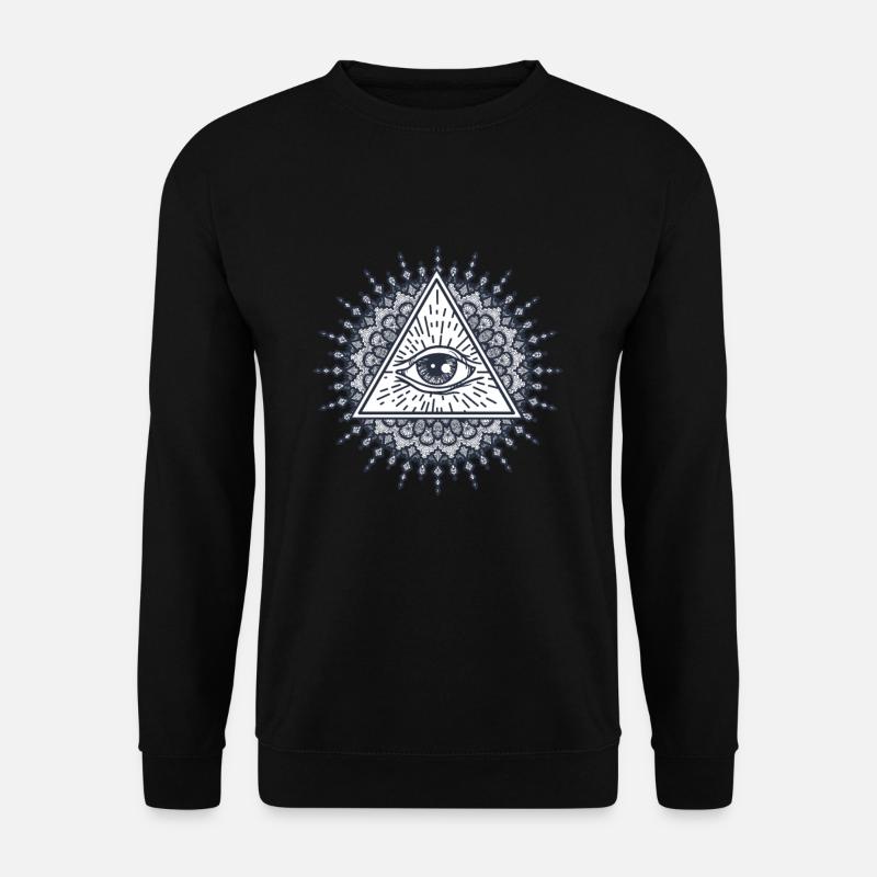 Mandala Triangle Maçonnique Conspiration Illuminati - Sweat-shirt Unisexe - noir