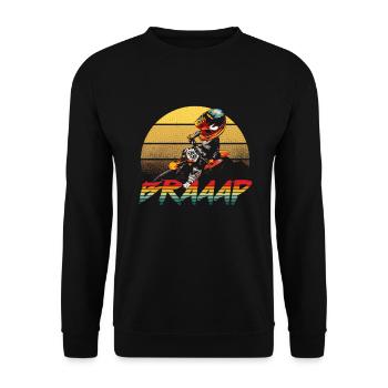 Motorcycle Retro Vintage Motorbike Motocross Gift - Unisex Sweatshirt - black - Front - Alina (178cm) & Michal (187cm)