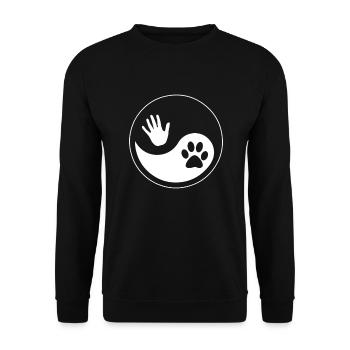 Yin Yang Hund Menschenhunde Liebhaber Welpen Welpen Geschenk - Unisex Pullover - Schwarz - Vorne - Alina (178cm) & Michal (187cm)