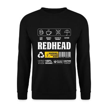 Redhead Ginger Freckles Redheads Red Hair Gift - Sweat-shirt Unisexe - noir - Devant - Alina (178cm) & Michal (187cm)