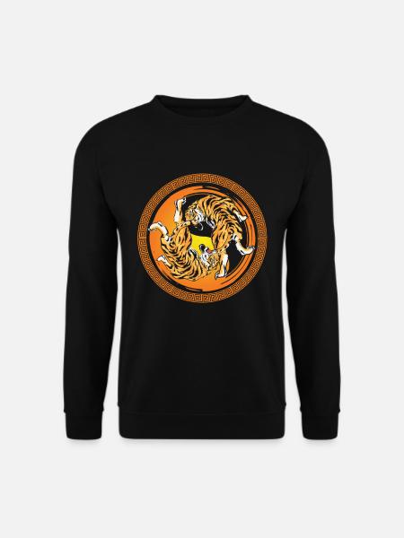 Tiger Yin Yang Harmonie Meditation China Yoga Geschenk - Unisex Pullover - Schwarz