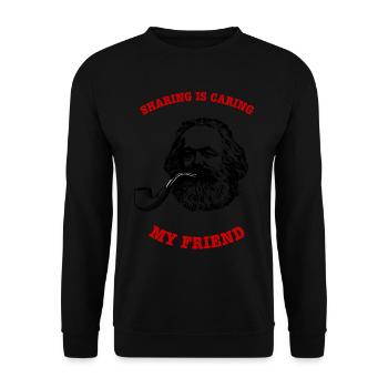 Kommunismus Gespenst Geschenk Pfeife Marx - Unisex Pullover - Schwarz - Vorne - Alina (178cm) & Michal (187cm)
