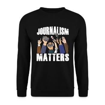Journalism Matters Journalists Writer Author Gift - Unisex Sweatshirt - black - Front - Alina (178cm) & Michal (187cm)