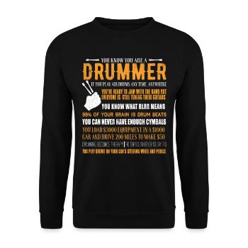 Drums drummer drummer drum gift - Unisex Sweatshirt - black - Front - Alina (178cm) & Michal (187cm)