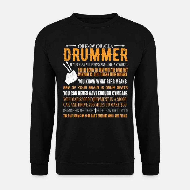 Schlagzeug Schlagzeuger Drummer Drum Geschenk - Unisex Pullover - Schwarz