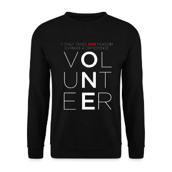 Volunteer Make A Difference Volunteering - Unisex Sweatshirt - black - Front - Alina (178cm) & Michal (187cm)