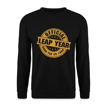 Official Leap Year 1988 February 29 Birthday Gift - Unisex Sweatshirt - black - Front - Alina (178cm) & Michal (187cm)