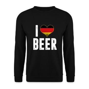 I Live Beer Bier Drapeau allemand Amateur de bière Buveur - Sweat-shirt Unisexe - noir - Devant - Alina (178cm) & Michal (187cm)