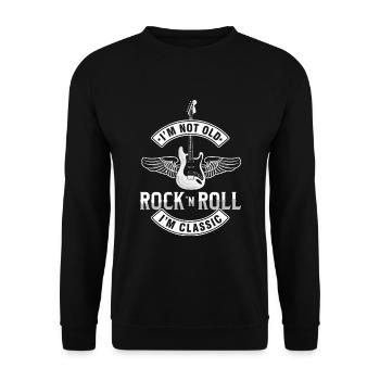 Ich bin kein alter Rockmusikgitarrist Bass Electric - Unisex Pullover - Schwarz - Vorne - Alina (178cm) & Michal (187cm)