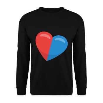 Heart with Ticino Switzerland coat of arms - Unisex Sweatshirt - black - Front - Alina (178cm) & Michal (187cm)