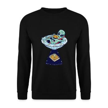 Alien Abduction Pizza UFO Flying Saucer Aliens - Sweat-shirt Unisexe - noir - Devant - Alina (178cm) & Michal (187cm)