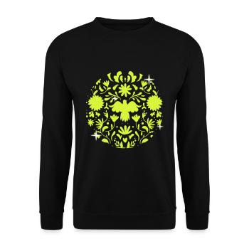 Floral Softball Baseball Pitcher Catcher Geschenk - Unisex Pullover - Schwarz - Vorne - Alina (178cm) & Michal (187cm)