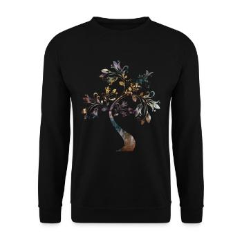 Tree of Life Esoteric Gift - Unisex Sweatshirt - black - Front - Alina (178cm) & Michal (187cm)