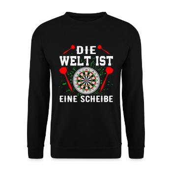 Dart Darts Bullseye Dartspieler Dartboard Geschenk - Unisex Pullover - Schwarz - Vorne - Alina (178cm) & Michal (187cm)