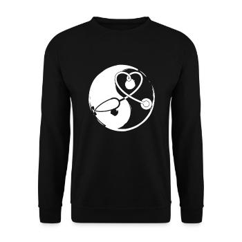 Yin Yang Stethoskop Arzt Medizin Arzt - Unisex Pullover - Schwarz - Vorne - Alina (178cm) & Michal (187cm)