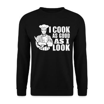 Cuisinier cuisinier cuisinier chef cuisinier - Sweat-shirt Unisexe - noir - Devant - Alina (178cm) & Michal (187cm)