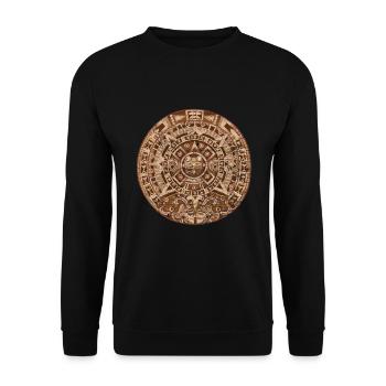Calendrier Maya Culture Inca Aztec Civilisation - Sweat-shirt Unisexe - noir - Devant - Alina (178cm) & Michal (187cm)