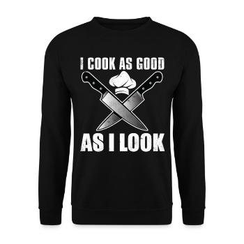 Kochen Koch Küche Chefkoch Köchin Essen Geschenk - Unisex Pullover - Schwarz - Vorne - Alina (178cm) & Michal (187cm)