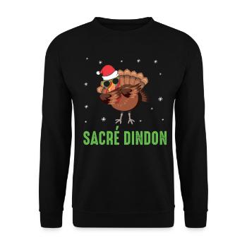 Sacré dindon dinde de noel dab chapeau et lunette - Sweat-shirt Unisexe - noir - Devant - Alina (178cm) & Michal (187cm)